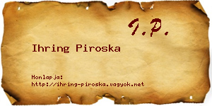 Ihring Piroska névjegykártya