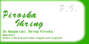 piroska ihring business card